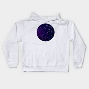 Constellations on a starry night Kids Hoodie